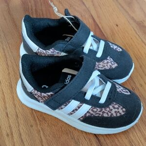 Adidas Toddler Sneakers - Black, White, and Leopard Print NWOT